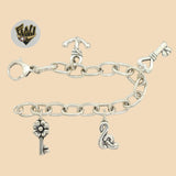 (2-0315) 925 Sterling Silver - 9mm Charms Bracelet. - Fantasy World Jewelry