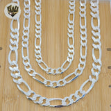 (sv-fig-03) 925 Sterling Silver - Figaro Chains. - Fantasy World Jewelry
