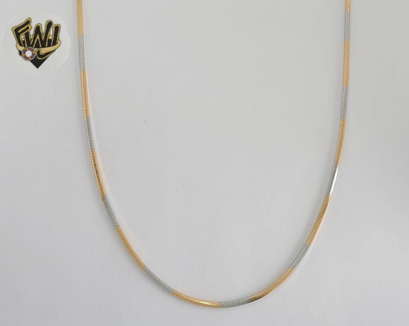 (1-5001) Laminado de oro - Cadena de eslabones de serpiente alternativa de 2 mm - BGO