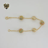 (1-0713) Gold Laminate - 2mm Balls Bracelet - 8" - BGO