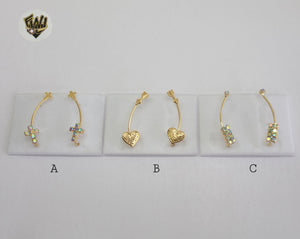 (1-1211-1) Gold Laminate - Long Earrings - BGF - Fantasy World Jewelry