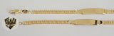 (1-0964) Gold Laminate - 4.5mm Curb Link Bracelet w/ Plate - 6.5" - BGF - Fantasy World Jewelry