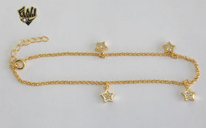 (1-0199-1) Gold Laminate - 2mm Rolo Anklets w/Charms - 9" - BGO - Fantasy World Jewelry