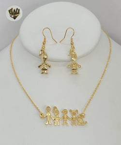 (1-6085) Gold Laminate - Family Pendant Set - BGF - Fantasy World Jewelry