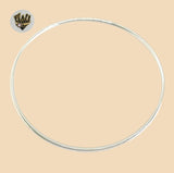 (2-0621) 925 Sterling Silver - 3mm Classic Plain Bangle - 2.1/2" - Fantasy World Jewelry