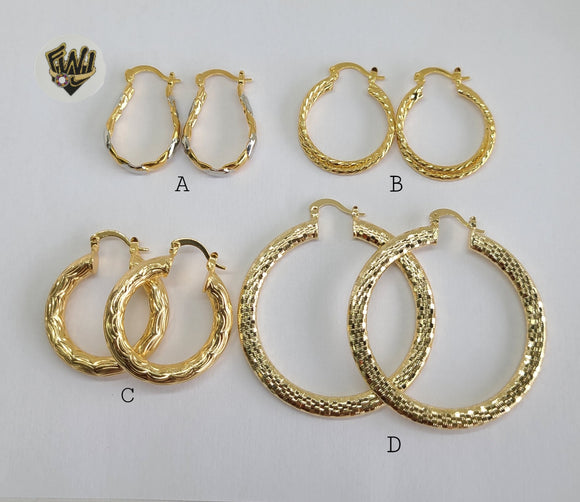(1-2712) Gold Laminate Hoops - BGO - Fantasy World Jewelry