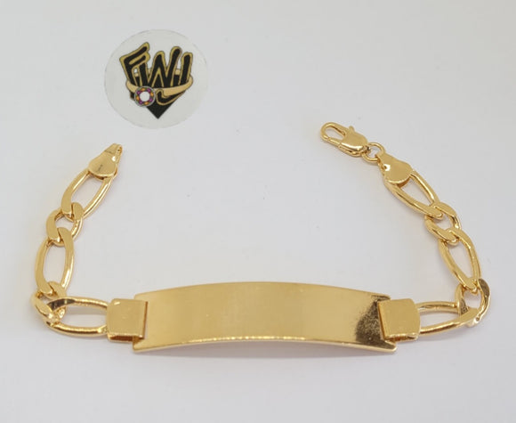 (1-60080) Gold Laminate - 7.5mm Link Men Bracelet w/Plate - 8