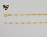 (1-1555) Laminado de Oro - Cadena de Eslabones de Bolas de 1mm - BGF