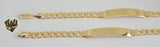 (1-60067) Gold Laminate - 7mm Curb Link Men Bracelet w/Plate - 8.5" - BGF - Fantasy World Jewelry