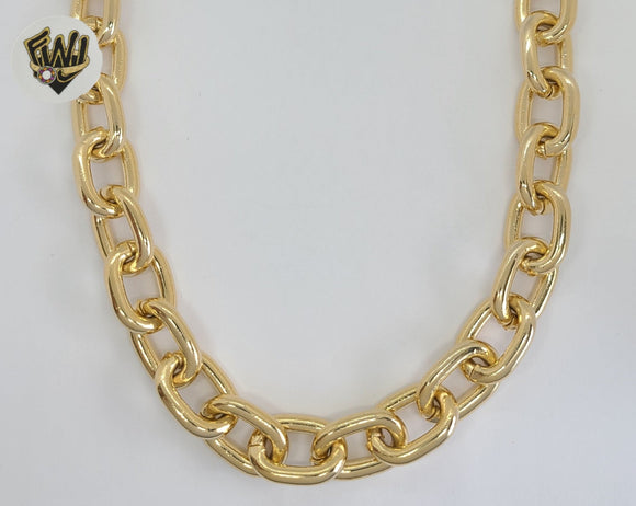 (1-5016) Gold Laminate - 15.5mm Long Rolo Link Chain - BGF