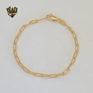 (1-0483) Gold Laminate - 3.5mm Paper Clip Link Bracelet - BGF