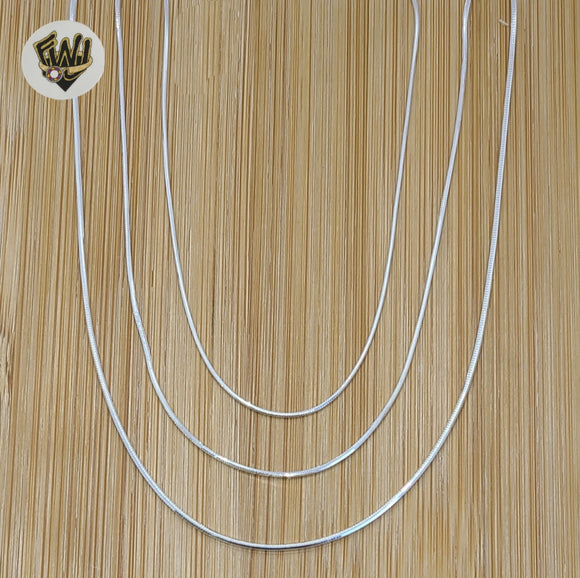 (2-8033) 925 Sterling Silver - Round Snake Link Chains. - Fantasy World Jewelry