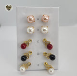 (1-1060) Gold Laminate Earrings - BGO - Fantasy World Jewelry