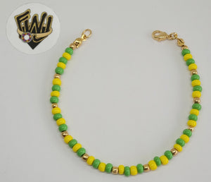 (1-0690) Gold Laminate - 4mm Orula Beads Bracelets  -BGF - Fantasy World Jewelry