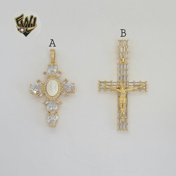 (1-2474-1) Gold Laminate - Cross Pendants - BGO