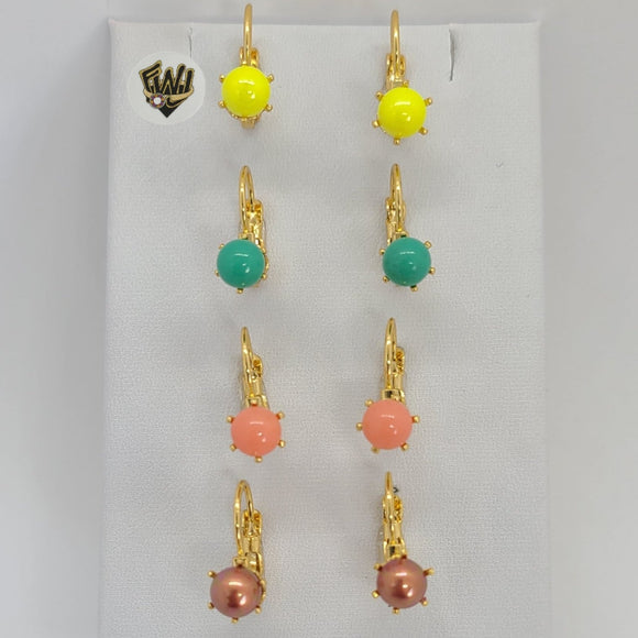 (1-1148) Gold Laminate - Dangle Earrings - BGF - Fantasy World Jewelry
