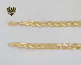 (1-1612) Laminado de oro - Cadena de eslabones trenzados de 8 mm - BGF