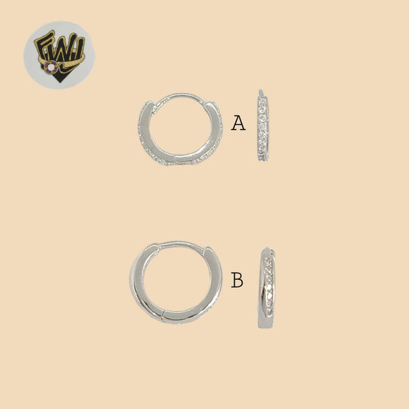 (2-4277) 925 Sterling Silver - Small Zircon Huggies.