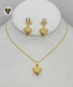 (1-6402) Gold Laminate- Heart Set - BGF - Fantasy World Jewelry