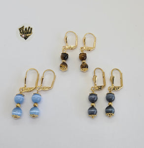 (1-1054) Gold Laminate - Stone Earrings - BGO - Fantasy World Jewelry
