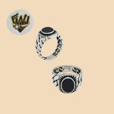 (2-5283) 925 Sterling Silver - Onyx Stone Men Ring - Fantasy World Jewelry