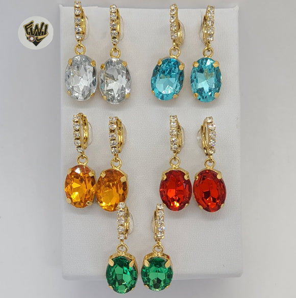 (1-1174) Gold Laminate - Long Earrings - BGF - Fantasy World Jewelry