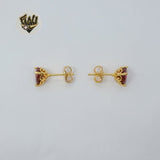 (1-1089-1) Gold Laminate - Heart Stud Earrings - BGO