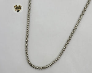 (4-3135-1) Stainless Steel - 3mm Popcorn Link Chain. - Fantasy World Jewelry