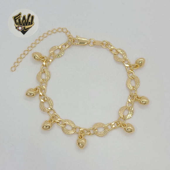(1-0487) Gold Laminate Bracelet - Alternative Charms Bracelet - BGF - Fantasy World Jewelry