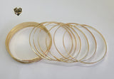 (1-4001) Gold Laminate - 3mm Diamond Cut Bangles - Dozen - BGO - Fantasy World Jewelry