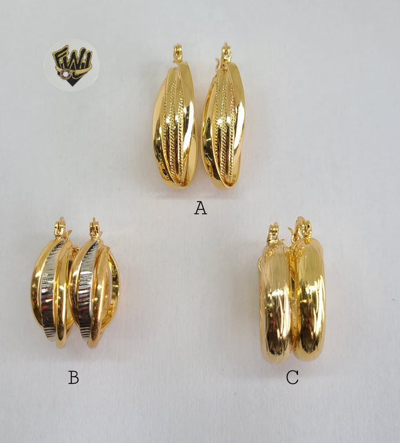 (1-2694) Gold Laminate Hoops - BGO - Fantasy World Jewelry