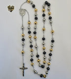 (4-6006) Stainless Steel - 8mm Rosary Necklace - 30". - Fantasy World Jewelry