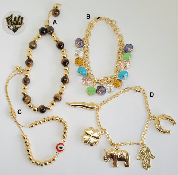 (MBRA-07) Gold Laminate - Adjustable Bracelets - BGF - Fantasy World Jewelry