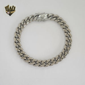 (4-4049) Stainless Steel - 10mm Curb Link Men Bracelet - 9".