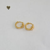 (1-2512-A) Gold Laminate - Flowers Hoops - BGO - Fantasy World Jewelry