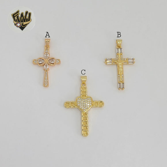 (1-2291-1) Gold Laminate - Cross Pendants - BGO