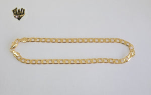 (1-0020) Gold Laminate - 4.5mm Curb Link Anklet -10"- BGF - Fantasy World Jewelry