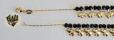 (1-0990) Gold Laminate-1mm Alternative Link Bracelet w/ Charms- 7.5" - BGF - Fantasy World Jewelry
