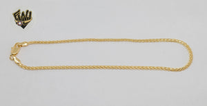 (1-0069) Gold Laminate - 2.5mm Alternative Link - Anklet 10" - BGF - Fantasy World Jewelry