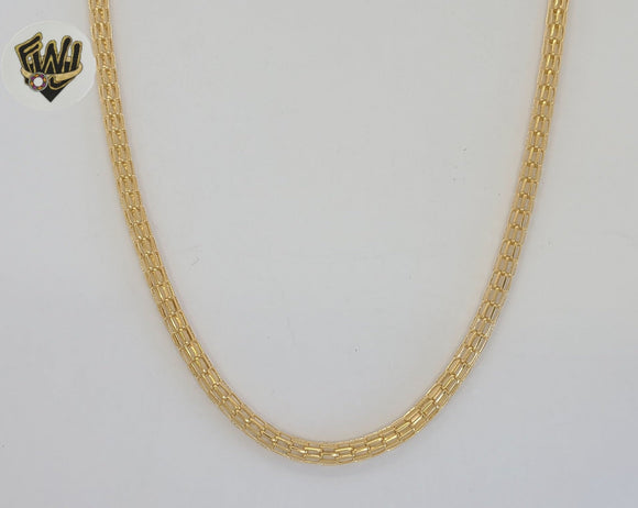 (1-1657) Laminado de oro - Cadena de eslabones de malla redonda de 4 mm - BGF