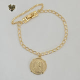 (1-0577) Gold Laminate - 4mm Coin Link Bracelet - 7.5" - BGF - Fantasy World Jewelry