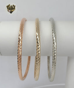 (1-4059) Gold Laminate - 4mm Three Tones Bangle - BGO