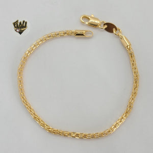 (1-0476) Gold Laminate - 2.5mm Alternative Link Bracelet - BGF - Fantasy World Jewelry