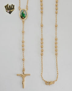(1-3362-1) Gold Laminate - 3.5mm Saint Jude Thaddeus Rosary Necklace - 24" - BGO.