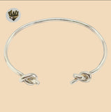 (2-0674) 925 Sterling Silver - 2.5mm Knot Bangle - 2.1/2" - Fantasy World Jewelry