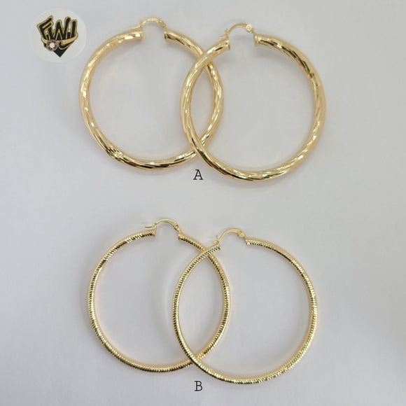 (1-2739) Gold Laminate - Diamond Cut Hoops - BGO - Fantasy World Jewelry