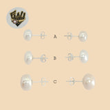 (2-3426) 925 Sterling Silver - Pearl Stud Earrings - Fantasy World Jewelry