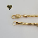 (1-0543) Gold Laminate - 5.5mm Alternative Bracelet w/Elephant - 7.5" - BGF - Fantasy World Jewelry