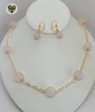 (1-6227) Gold Laminate - Chain with Beads Set - BGO - Fantasy World Jewelry