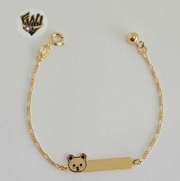 (1-0966) Gold Laminate -2mm Figaro Link Baby Bracelet - 6